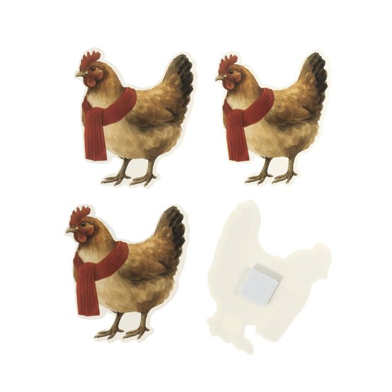 Christmas Chicken Card Toppers 4 Pack image number 3