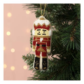 Hanging Beaded Nutcracker Decoration 14cm