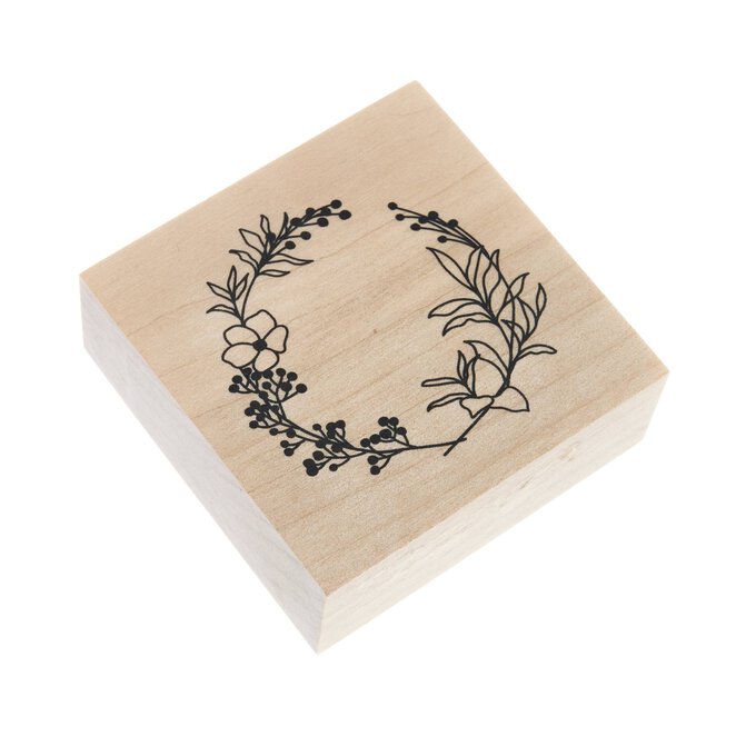 Wreath Wooden Stamp 5cm x 5cm Hobbycraft