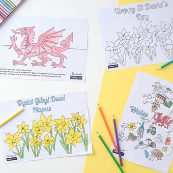 FREE St David's Day Colouring Downloads