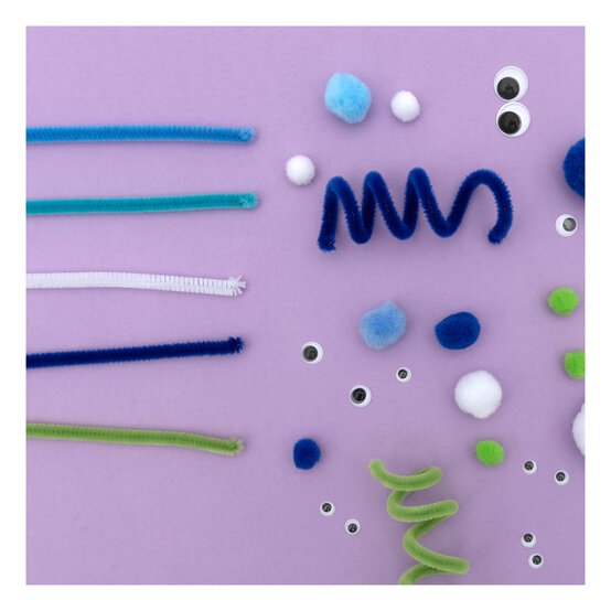 Ocean Pipe Cleaners and Pom Poms Craft Pack 80 Pieces image number 3