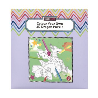 Colour Your Own 3D Dragon Puzzle Kit 