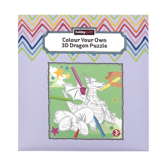 Colour Your Own 3D Dragon Puzzle Kit  image number 1