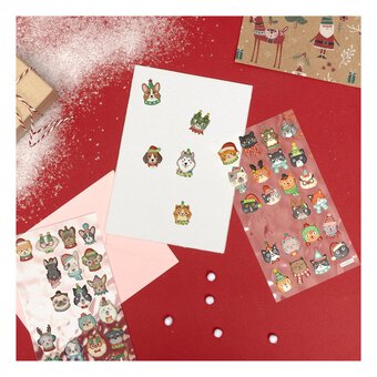 Christmas Dog Puffy Stickers