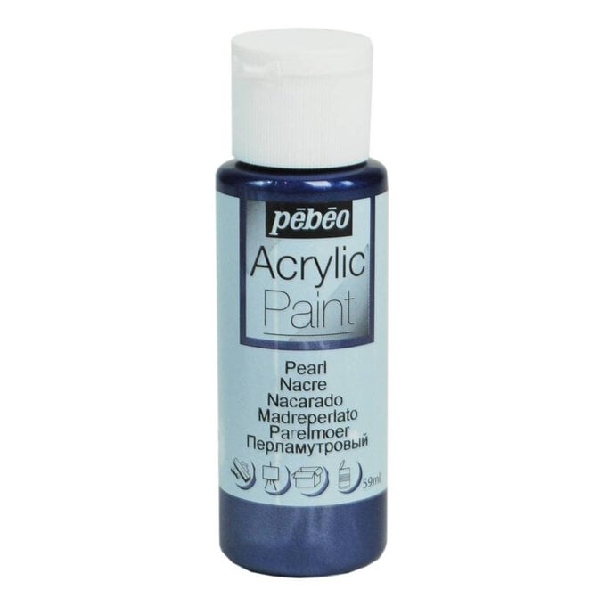 Pebeo Night Blue Pearl Acrylic Craft Paint 59ml image number 1