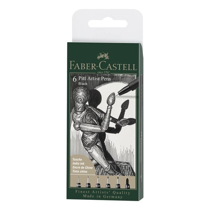 Faber-Castell Pitt India Ink Artist Pens 6 Pack image number 1