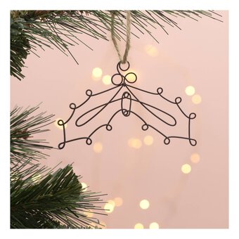 Holly Wire Decoration 10cm 