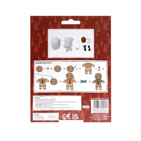 Make Your Own Crochet Gingerbread Decoration Kit image number 6