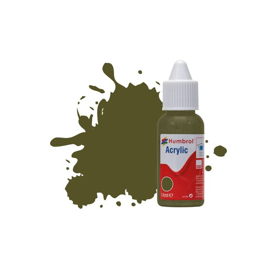 Humbrol Khaki Green Drab Matt Acrylic Paint Dropper (159) : 14Ml