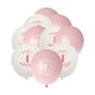 Pink 1st Birthday Latex Balloons 10 Pack image number 1