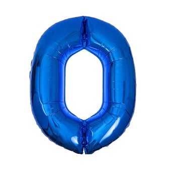 Extra Large Blue Foil Number 0 Balloon