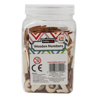 Wooden Numbers Pack 136 Pieces