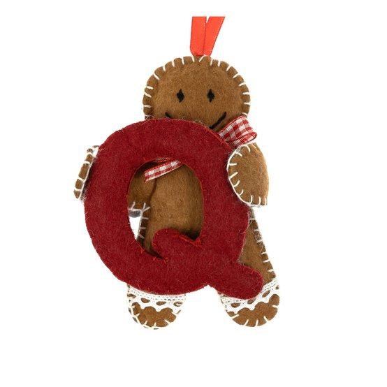 Hanging Gingerbread Felt Letter Q Decoration image number 3