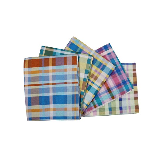 Madras Pastel Tint Cotton Fat Quarters 5 Pack image number 1