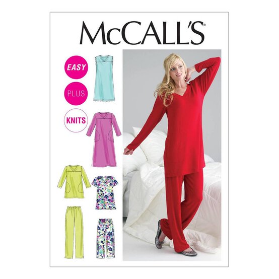 McCall&rsquo;s Easy Pyjama Set Sewing Pattern M6474 (8-16) image number 1
