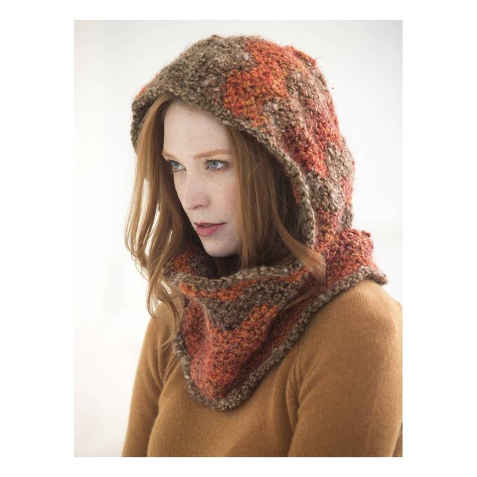 FREE PATTERN Lion Brand Ripped Hooded Cowl L40080