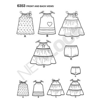 New Look Babies' Dresses Sewing Pattern 6353