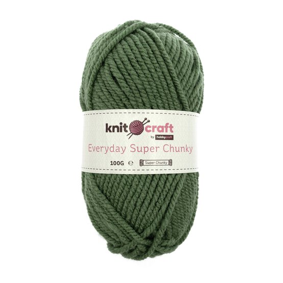 Knitcraft Green Everyday Super Chunky Yarn 100g image number 1