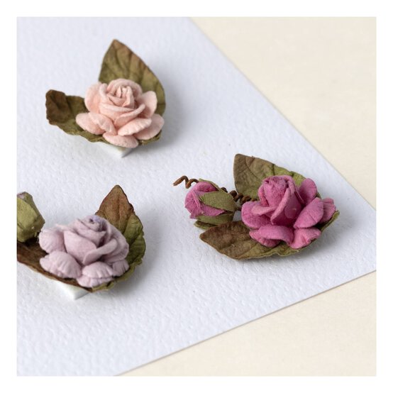 Handmade Vintage Pink Mini Rose Flowers 9 Pack image number 2