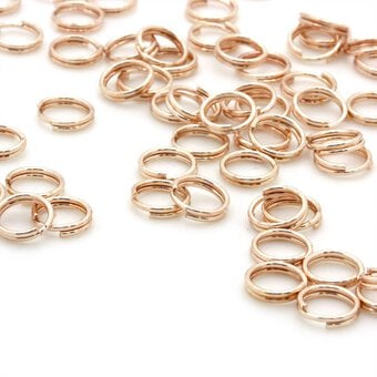 Beads Unlimited Rose Gold Plated Split Rings 7mm 50 Pack
