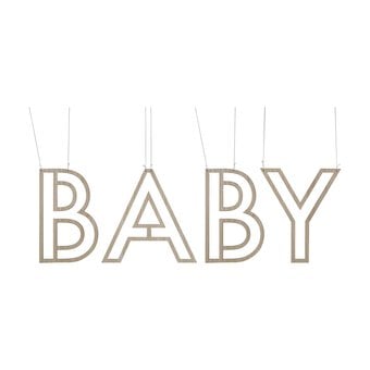 Ginger Ray Wooden Baby Hanging Decoration