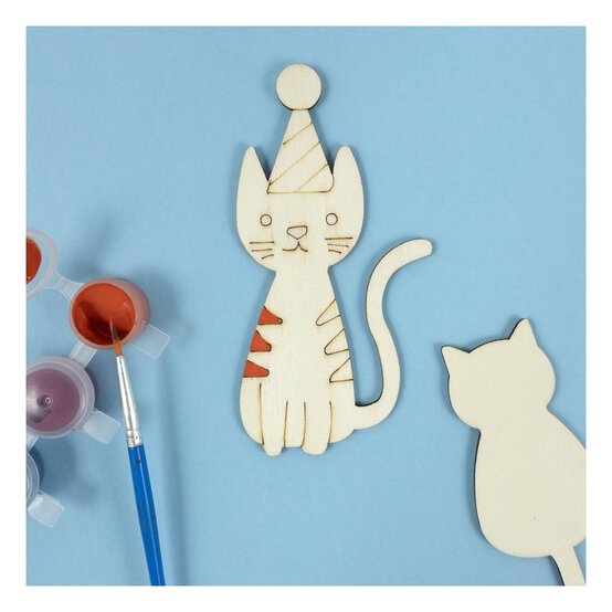 Decorate Your Own Cat Wooden Shapes 9 Pack image number 2