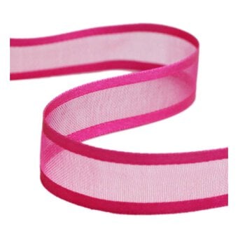Hot Pink Organza Satin-Edged Ribbon 12mm x 5m
