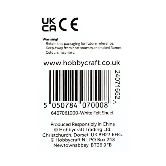 White Polyester Felt Sheet A4 image number 5