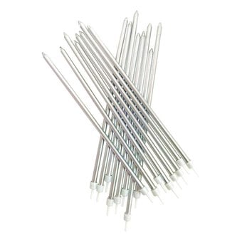 Silver Extra Tall Candles 16 Pack