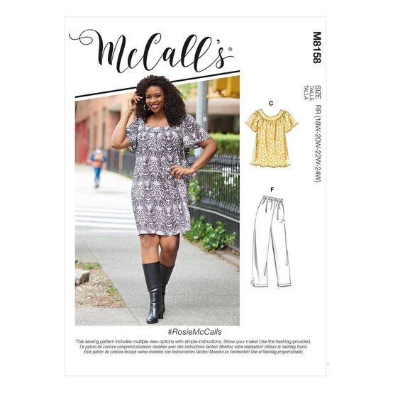 McCall&rsquo;s Rosie Women&rsquo;s Set Sewing Pattern M8158 (26-32) image number 1