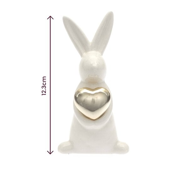 Glazed Rabbit with a Gold Heart 12cm  image number 3
