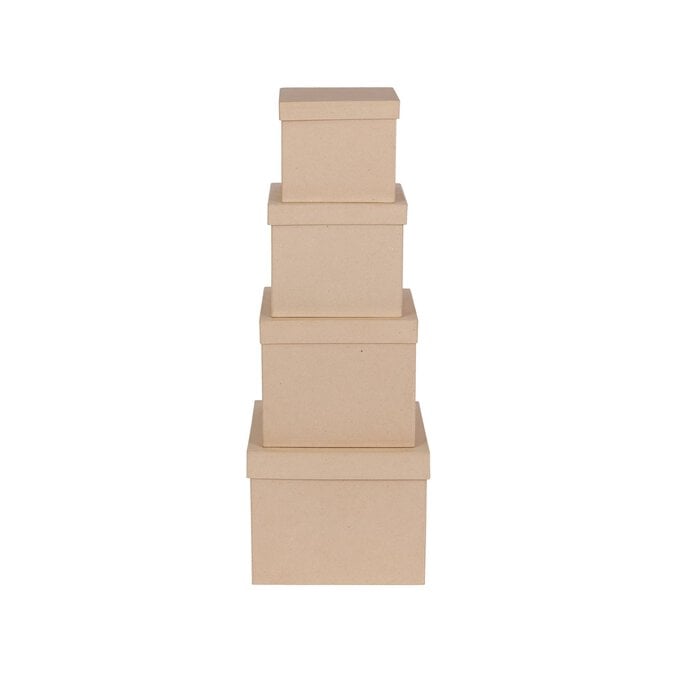 Decopatch Mache Square Nested Boxes 4 Pack image number 1