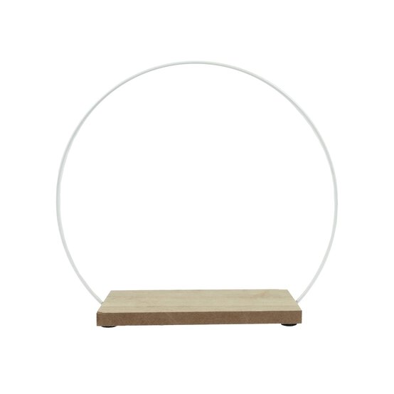 Metal Ring with Wooden Base 26cm x 8cm x 24cm image number 1