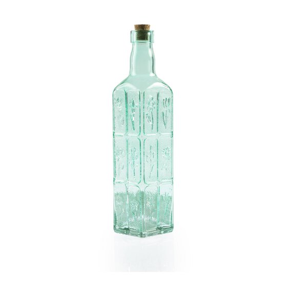 Tall Square Green Glass Bottle 520ml image number 1