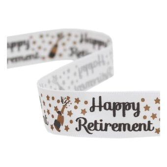 Happy Retirement Satin Ribbon 16mm x 4m
