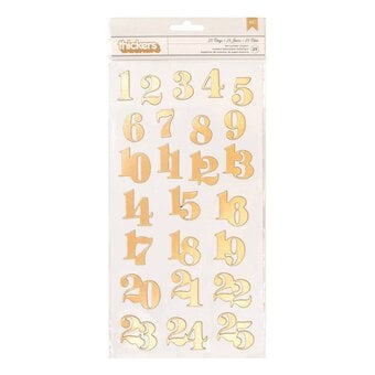 25 Days Foil Number Thickers Stickers 25 Pieces