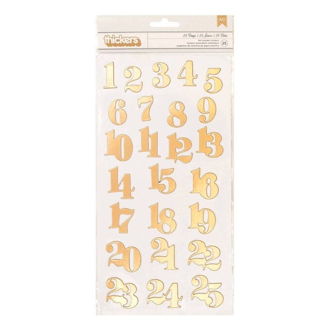 25 Days Foil Number Thickers Stickers 25 Pieces image number 1