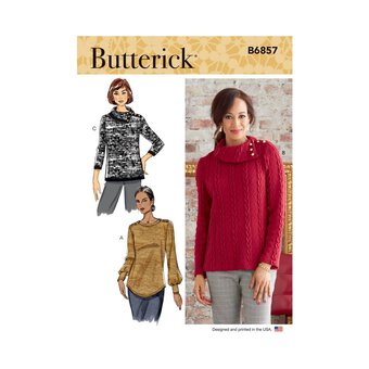 Butterick Women's Top  Sewing Pattern B6857 (A XS-XXL)
