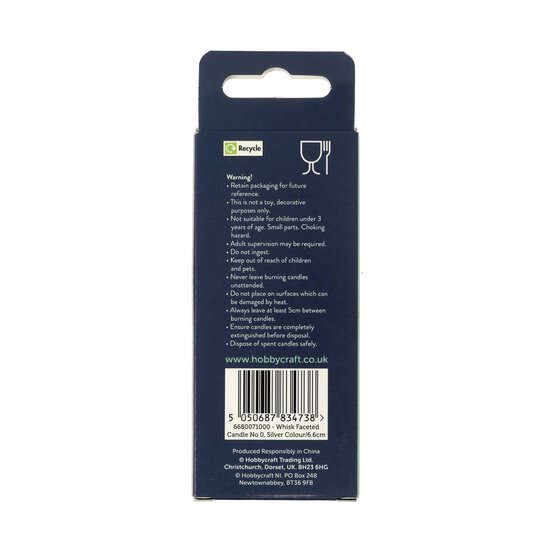 Whisk Silver Faceted Number 9 Candle image number 6