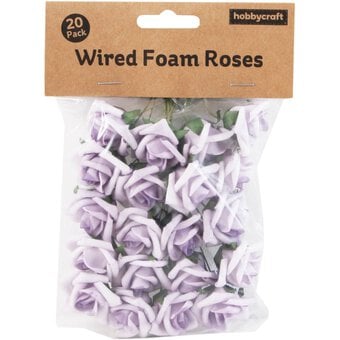 Lilac Wired Rose Heads 20 Pack image number 3