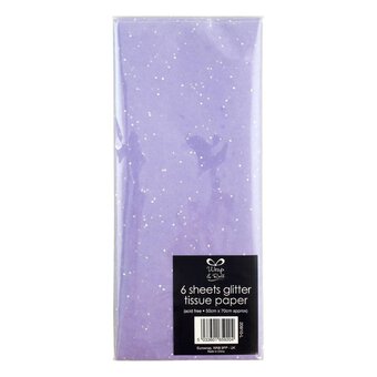 Lilac Glitter Tissue Paper 6 Pack image number 2