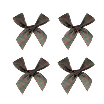 Green and Red Tartan Bows 4 Pack 