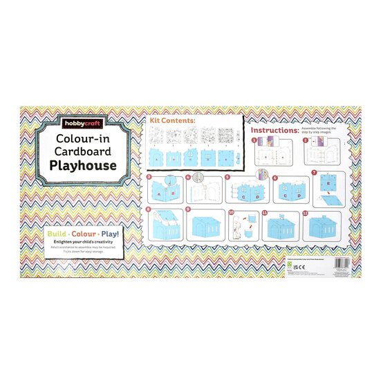 Colour-In Cardboard Playhouse 90cm image number 3