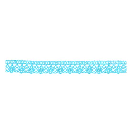 Turquoise 25mm Cotton Lace Trim by the Metre image number 1