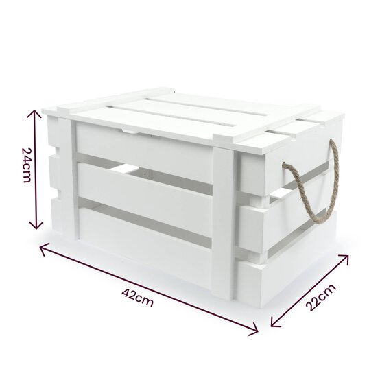 White Hamper Crate 42cm x 24cm x 22cm image number 7