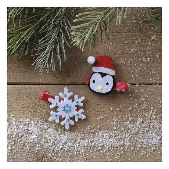 Penguin and Snowflake Hair Accessories Kit 2 Pack image number 1
