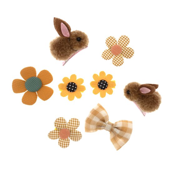 Yellow Easter Hair Clips 8 Pack  image number 3