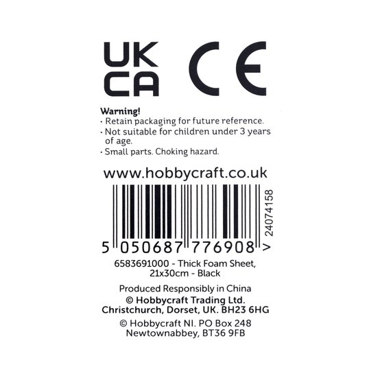 Black Thick EVA Foam Sheet 21cm x 30cm image number 5