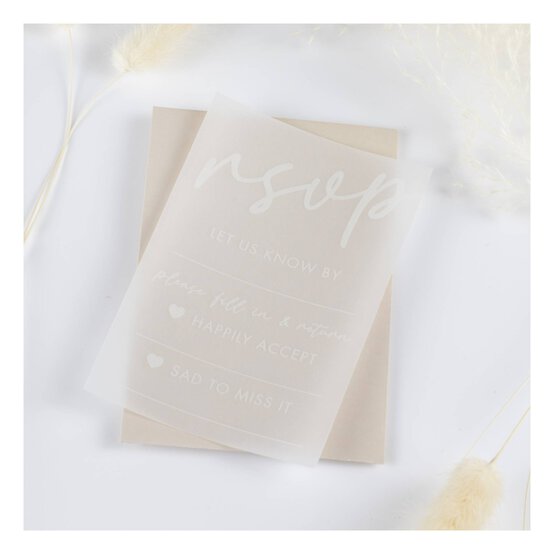 White Vellum RSVP Cards 20 Pack image number 2