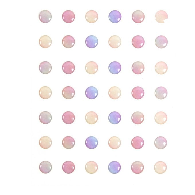 Iridescent Adhesive Gems 10mm 42 Pack image number 1